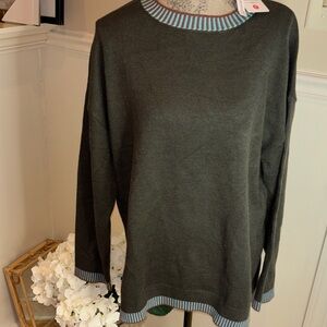 Olive green crew neck sweater new 🆕